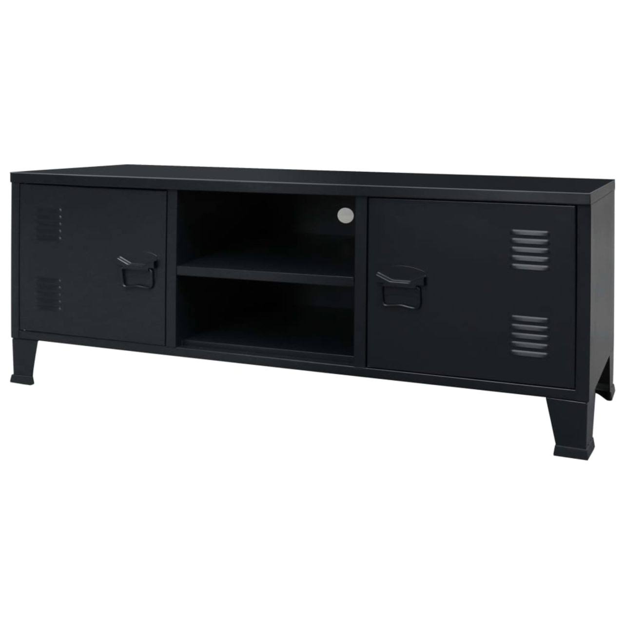 vidaXL TV Cabinet Metal Industrial Style 47.2x22x13.8x22x18.9x22 Black