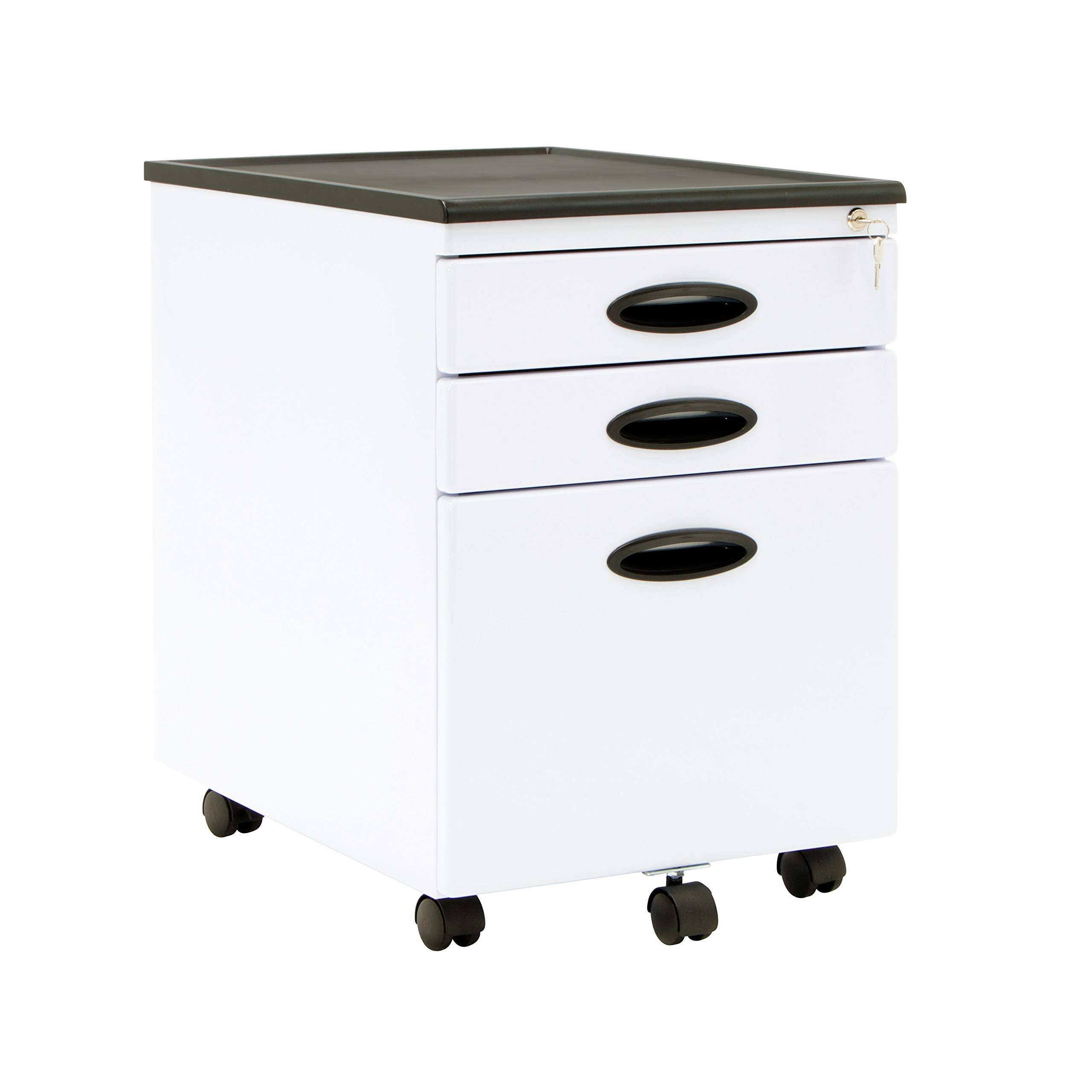 Calico Designs - Pedestal - mobile - 3 drawers - black/white