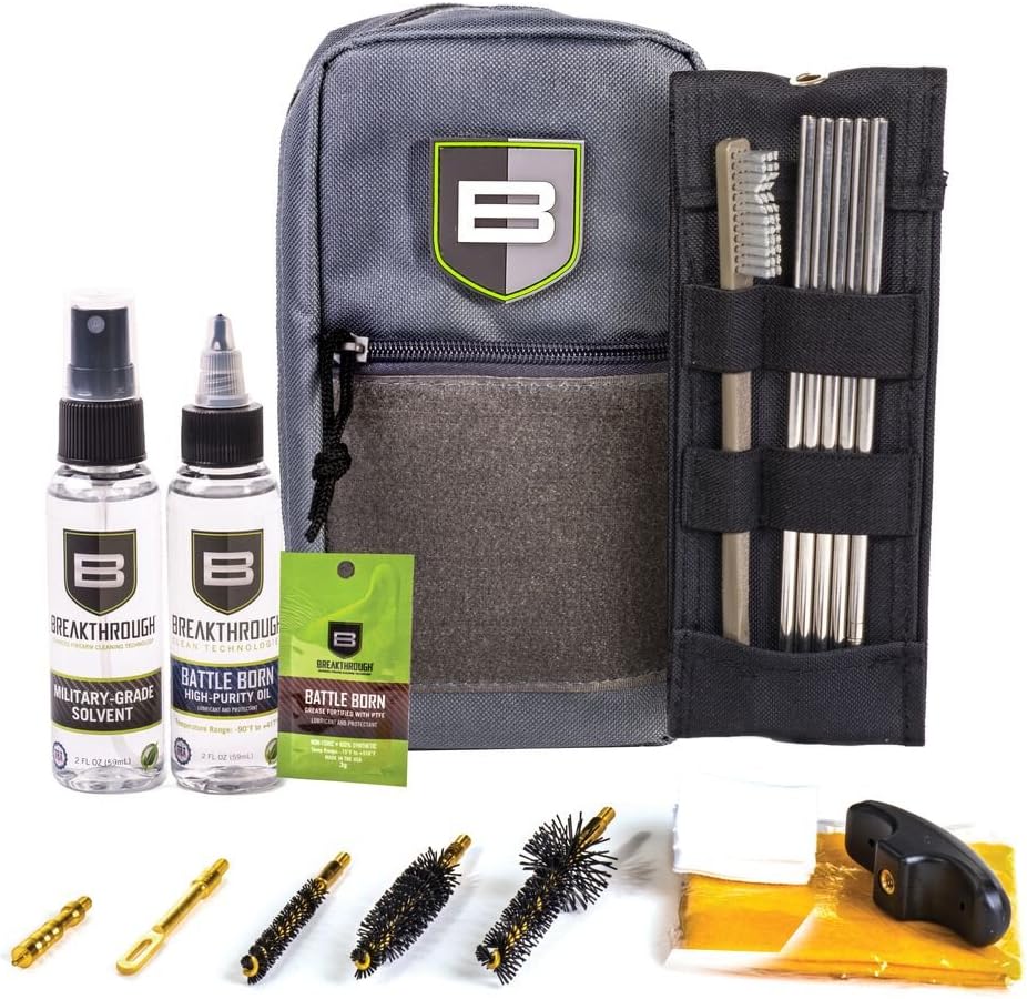Breakthrough Clean Rifle Cleaning Kit with Oil and Cleaner- Nylon Pouch with Cleaning Tools for .30 Cal. / 7.62mm - Gray Pack of 2