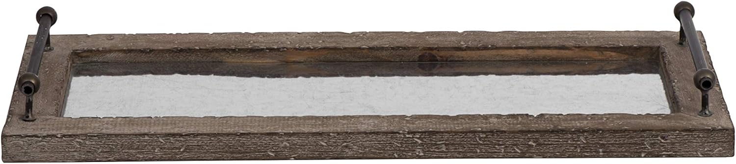 Creative Co-op DA2611 Decorative Tray, Brown Pack of 2