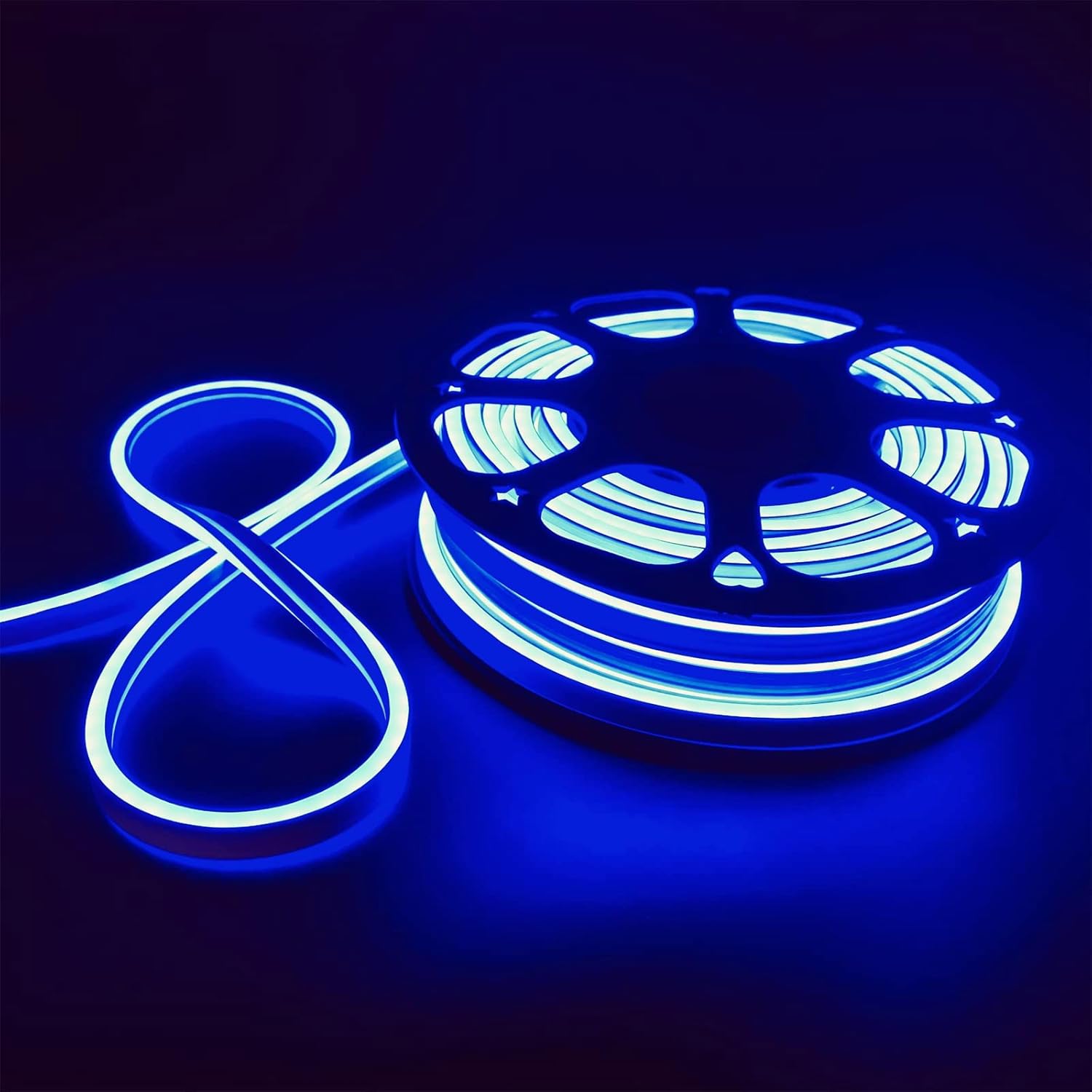 Led Neon Flex, Silicone Neon Light Strip Double-Side Lighting 50ft/15m 110V-120V AC IP65 Waterproof Neon Sign Light DIY Flexible Cuttable