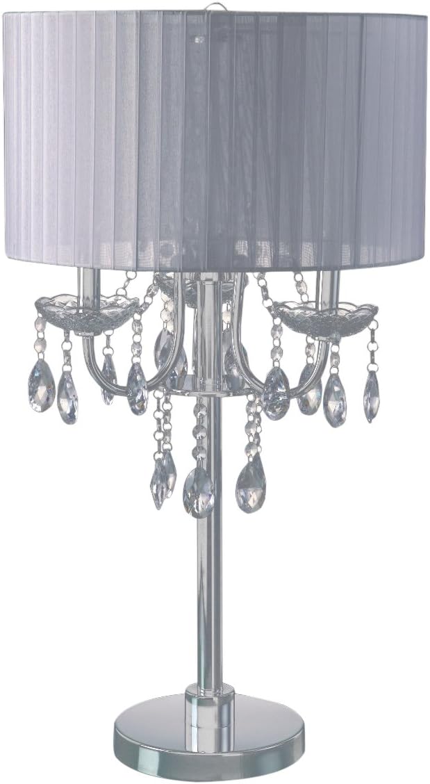 SH Lighting 6733T-BK(U) Crystal Inspired 3-Bulb Table Touch Lamp, 29.5