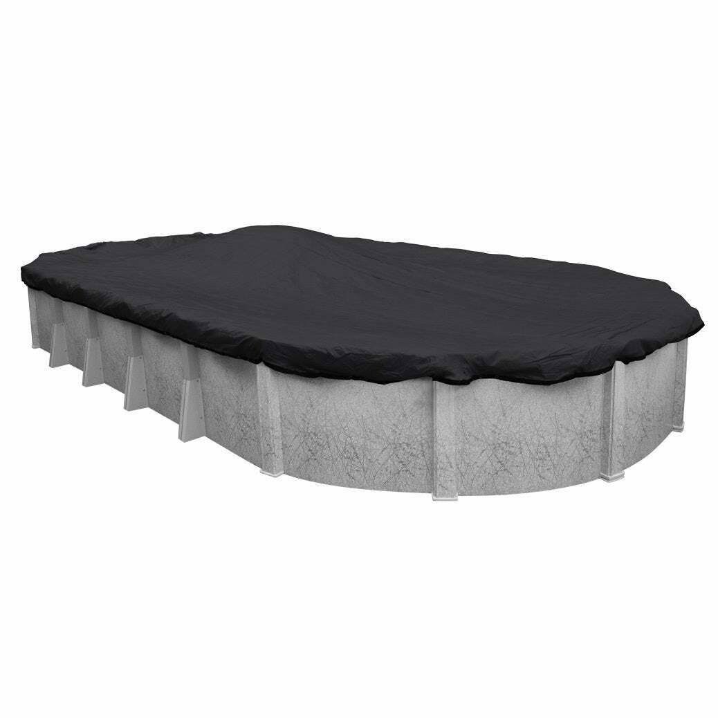 Pool Mate Black Mesh Heavy-Duty Winter Cover for Oval Above-Ground Swimming Pools