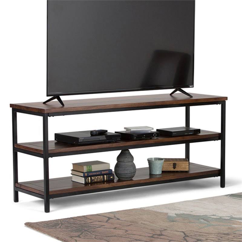 Atlin Designs 60x22 TV Stand in Dark Cognac Brown