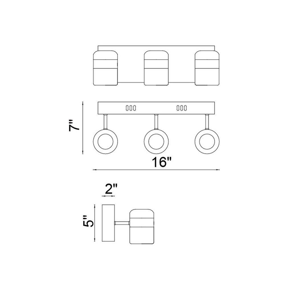 CWI Lighting 1147W16-3-101 Moxie LED Vanity Light with Black Finish