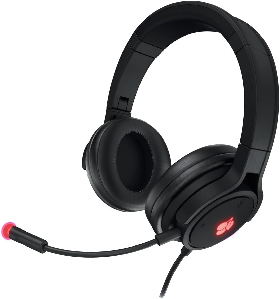 CHERRY HC 2.2 Wired Headset for Gaming & Multimedia USB 7.1 Surround Sound Detachable Microphone Black 7 Foot Long Cord.