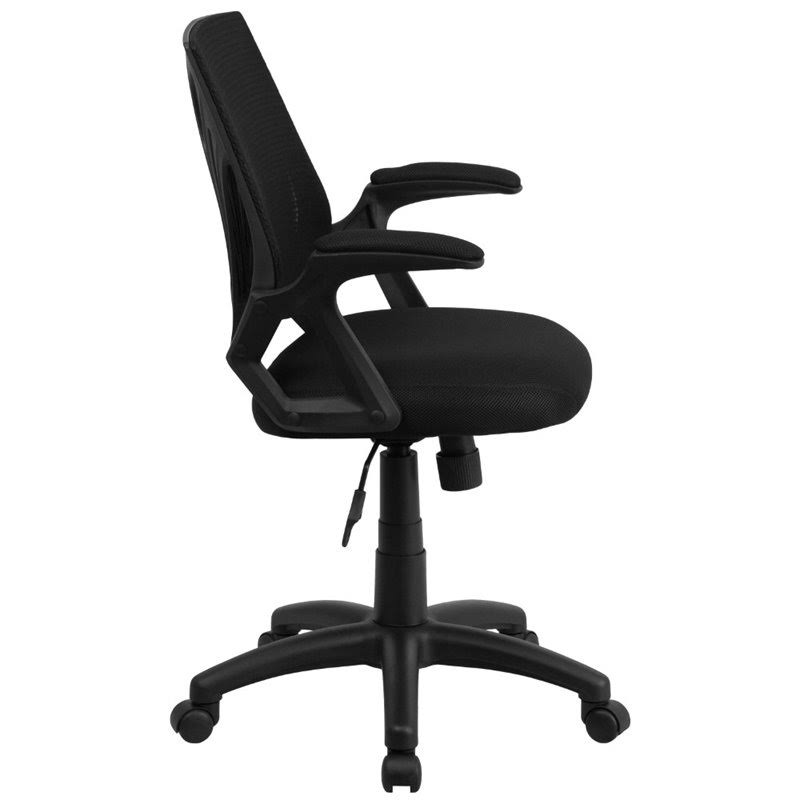 Scranton u0026 Co Fabric Swivel Office Chair in Black - SC-1521820
