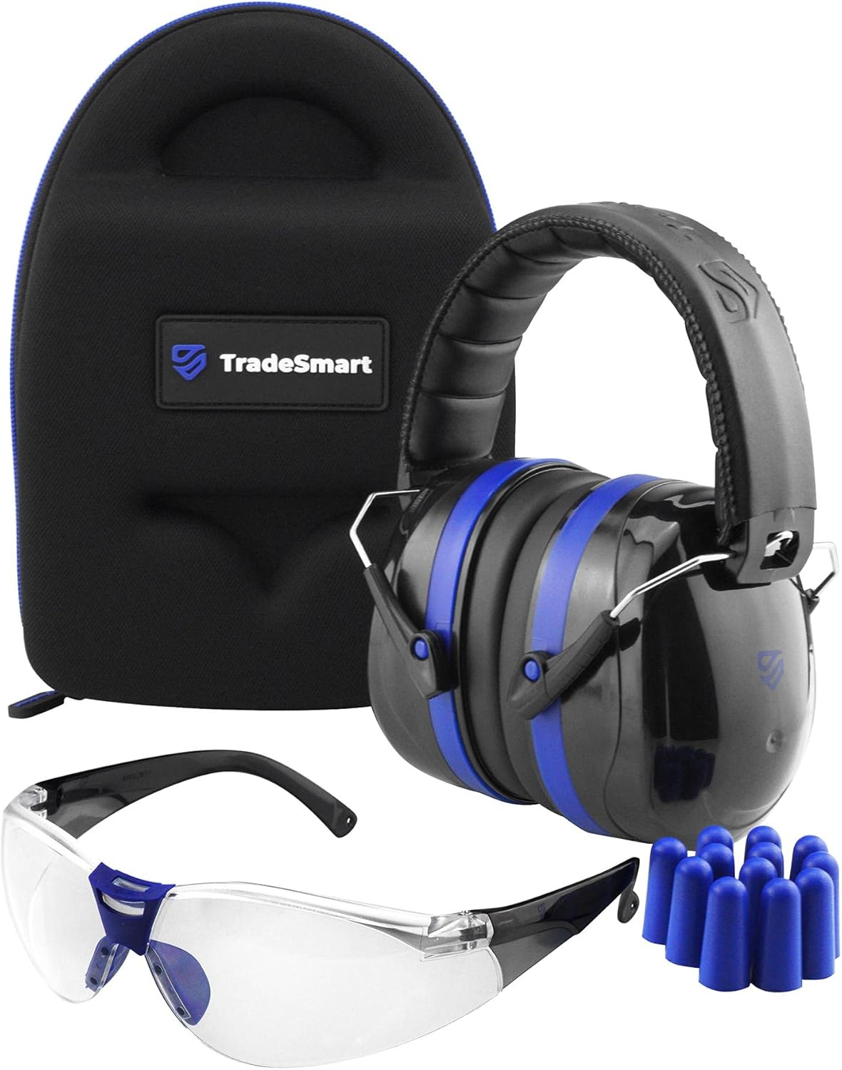 TRADESMART Shooting Range Earmuffs, Anti-Fog, Scratch-Resistant Safety Glasses and Protective Case Pack of 2