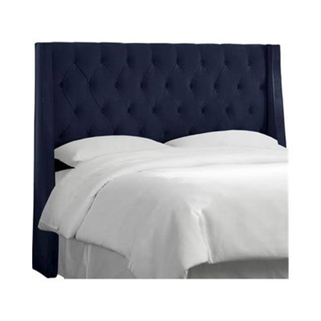 Skyline Furniture 411FVLVINK Full Tufted Wingback Headboard Velvet Ink