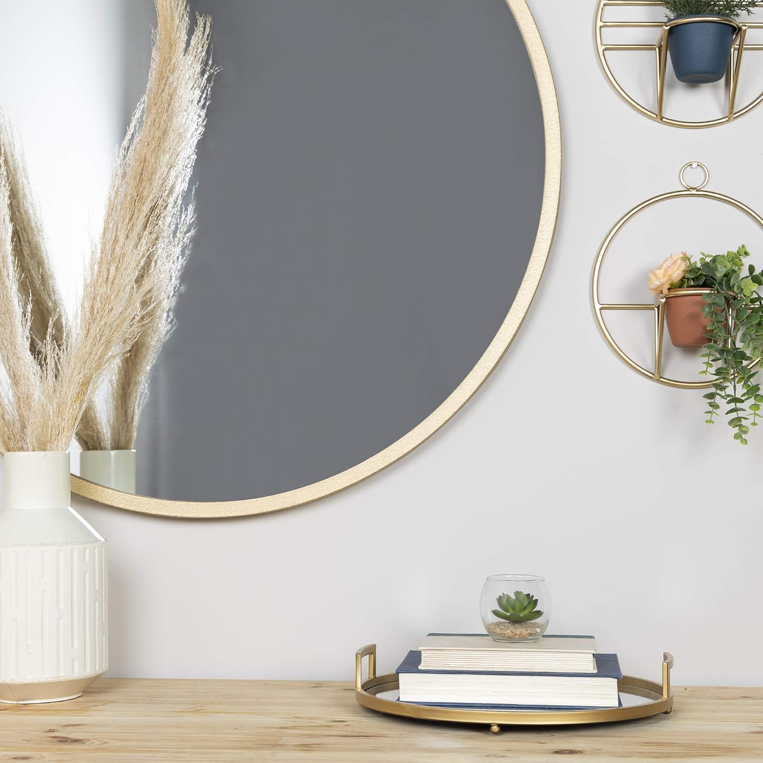 Stratton Home Decor S36880 Table Top, 13.75 X 13.75 X 2.50, Gold Pack of 2