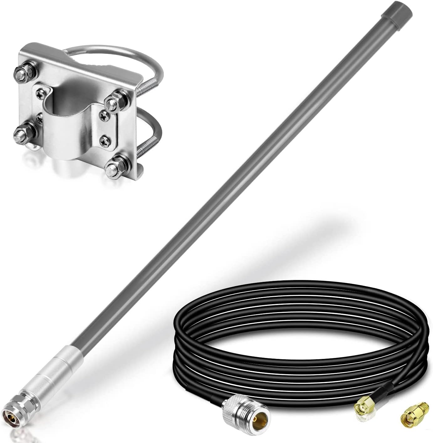 Waterproof 8dBi Long Range Cellular LoRa Gateway Antenna Glass Fiber LoRa 915MHz Antenna with 5M/16.4FT Cable for Helium Hotspot RAK Nebra Bobcat 300 SenseCAP M1 SyncroB.it ，Eifagur Pack of 2