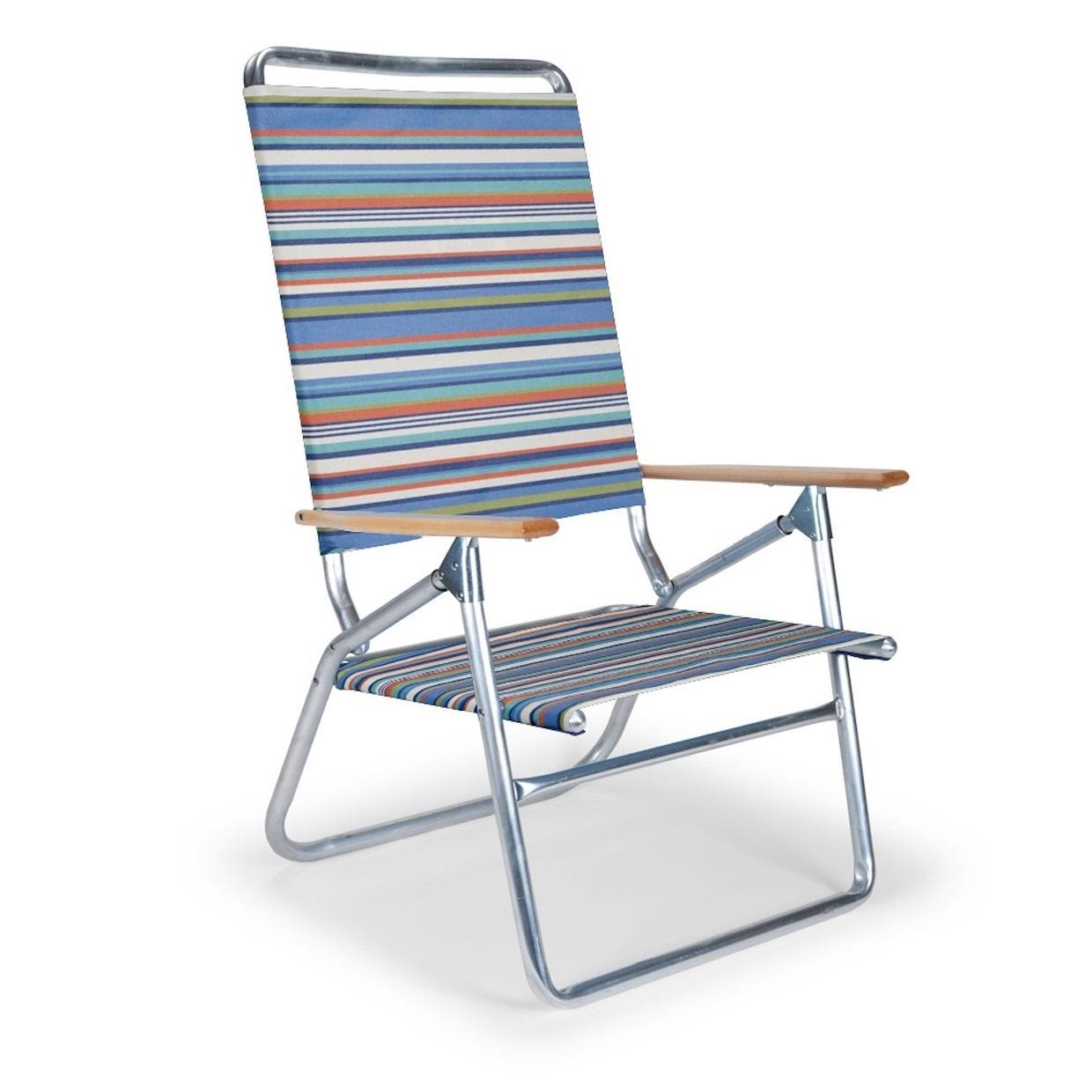 Telescope Casual Light &n Easy High Boy Folding Beach Arm Chair (Atlantic Blue Stripe)