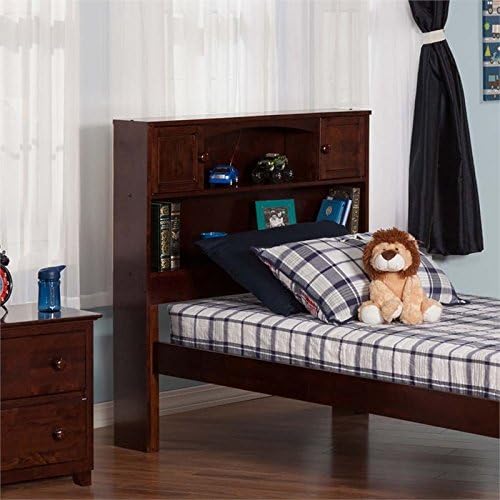 Leo & Lacey Twin Bookcase Headboard in Walnut