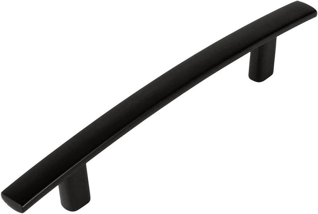 10 Pack - Cosmas 2363-96FB Flat Black Subtle Arch Cabinet Hardware Handle Pull - 3-3/4
