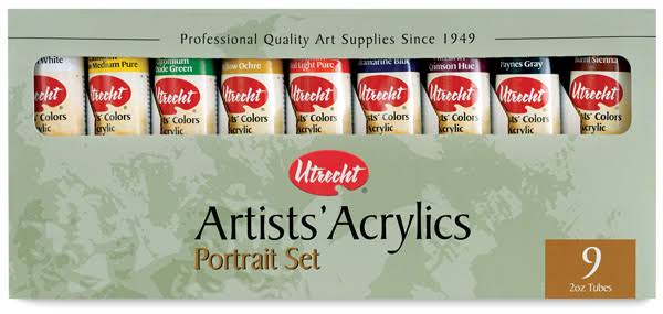 Utrecht Acrylic Sets - Portrait Set, 9 Colors, 2 oz Tubes