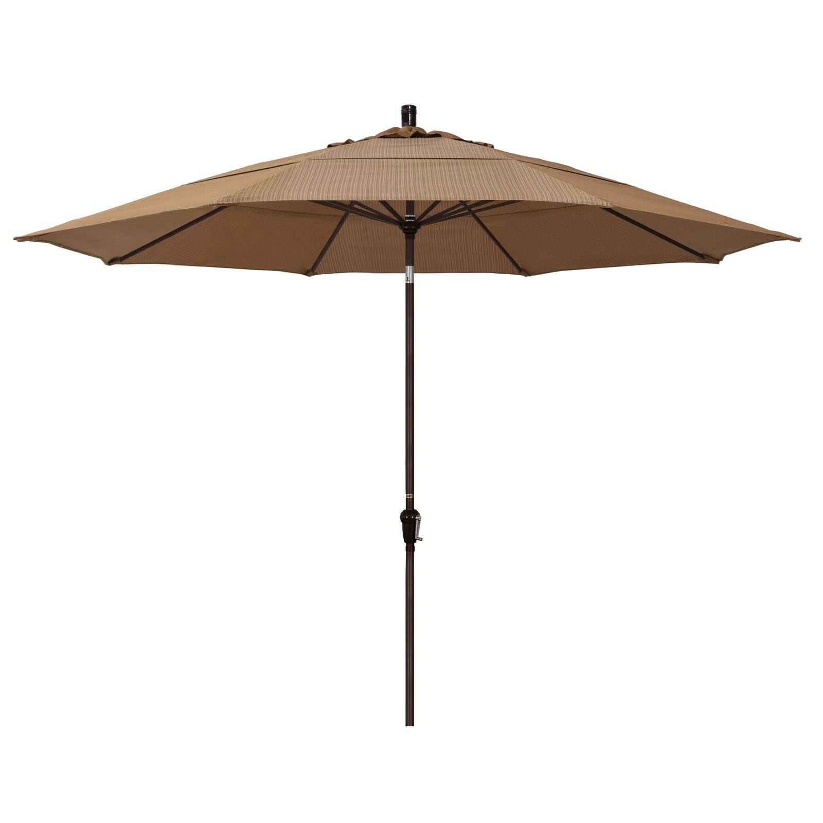 California Umbrella 11 ft. Aluminum Auto Tilt Olefin Patio Umbrella Terrace Sequoia