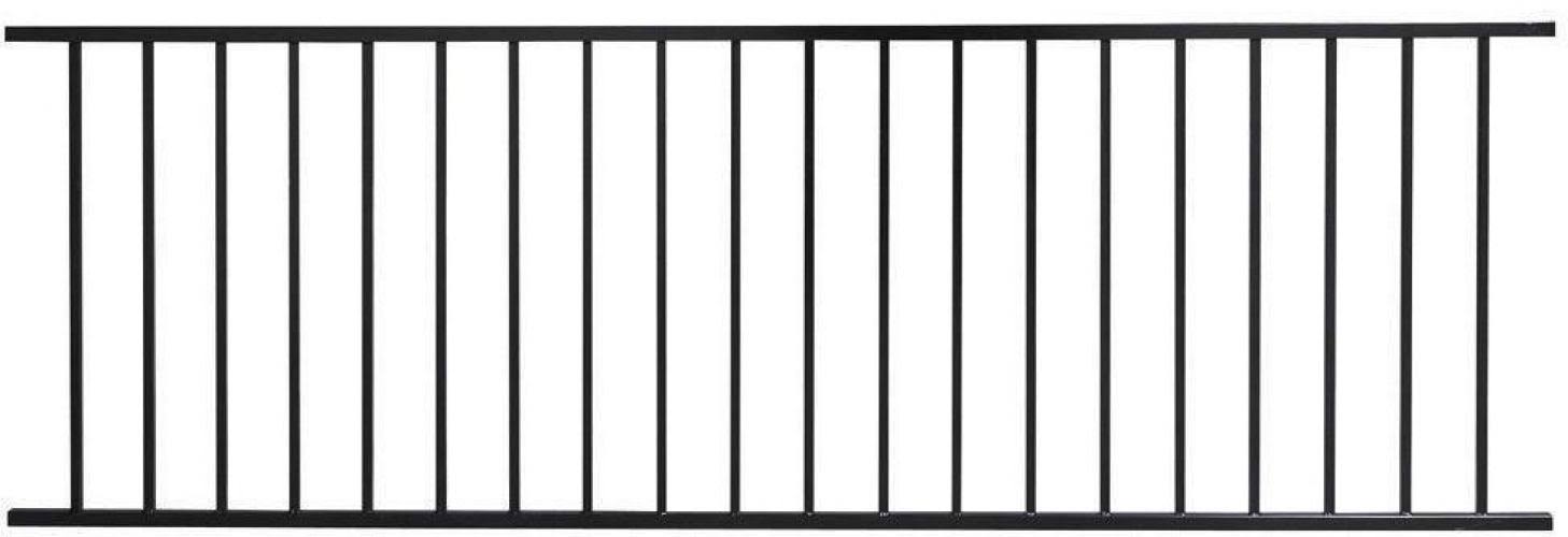 US Door u0026 Fence Pro Series 32 in. H x 93 in. W Black Steel Fence Panel