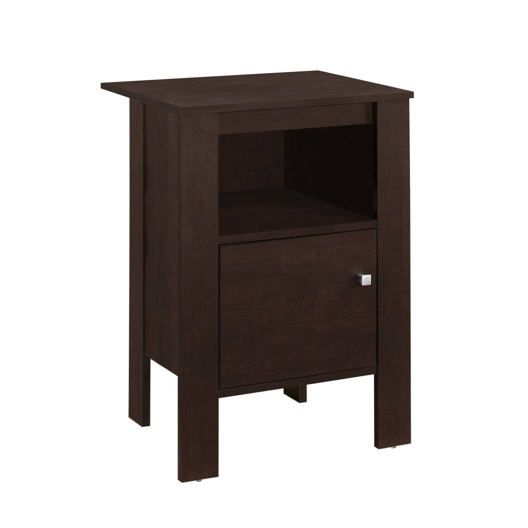 Rectangular Cappuccino Accent Table / Night Stand with Storage - Wood - Brown