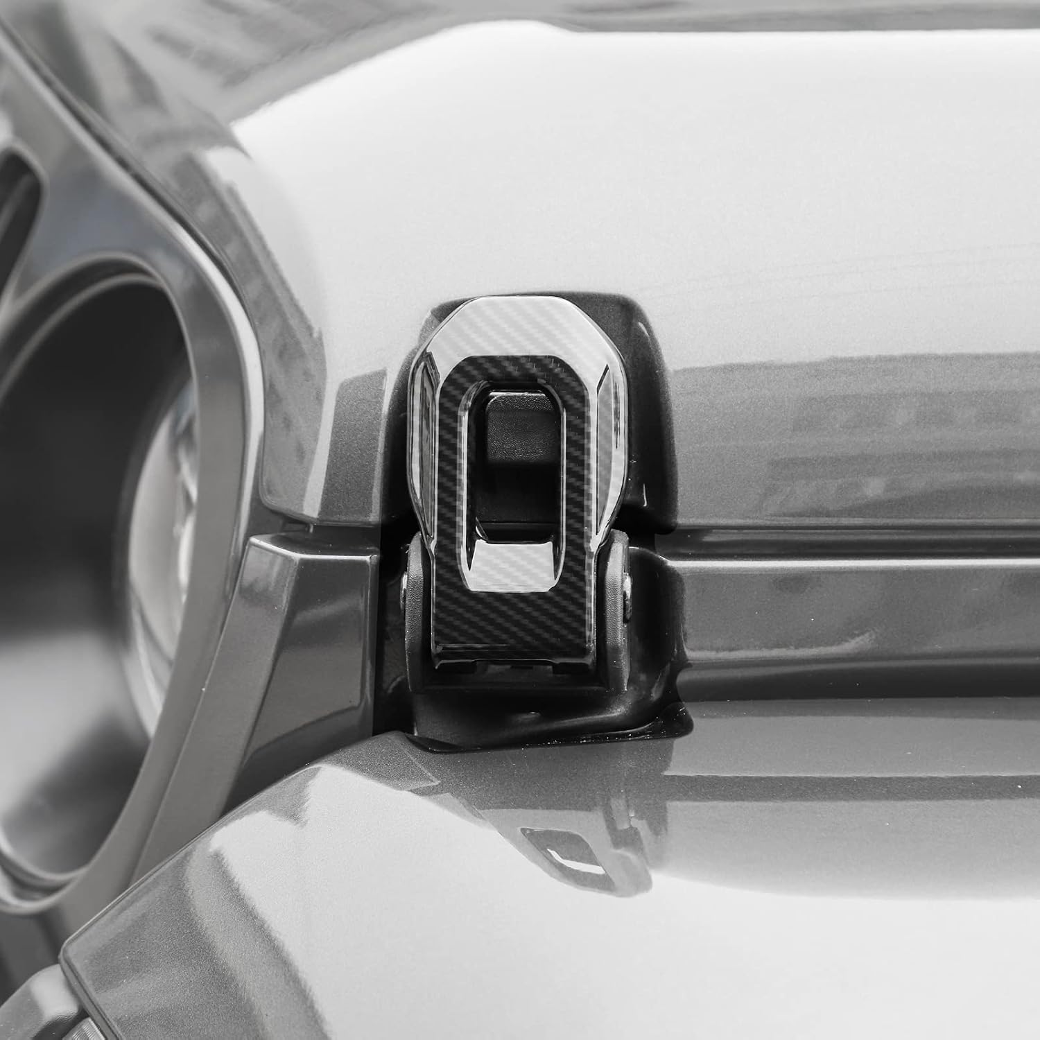 RT-TCZ Hood Latch Cover Exterior Hood Lock Brackets ABS Decoration Accessories for Jeep Wrangler JL Gladiator JT 2018 2019 2020 2021, Carbon Fiber(2 PCS)