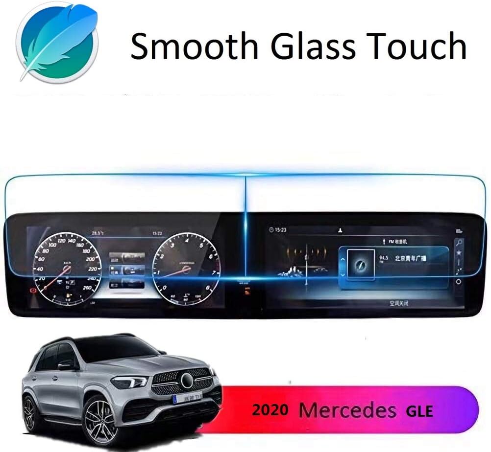 Screen Protector Compatible with 2020 2021 Mercedes Benz GLE GLS 12.3 inch Touch Screen,ZFM Anti Glare Scratch,Shock-resistant, Navigation Protection Accessories Premium Tempered Glass (V167) Pack of 2