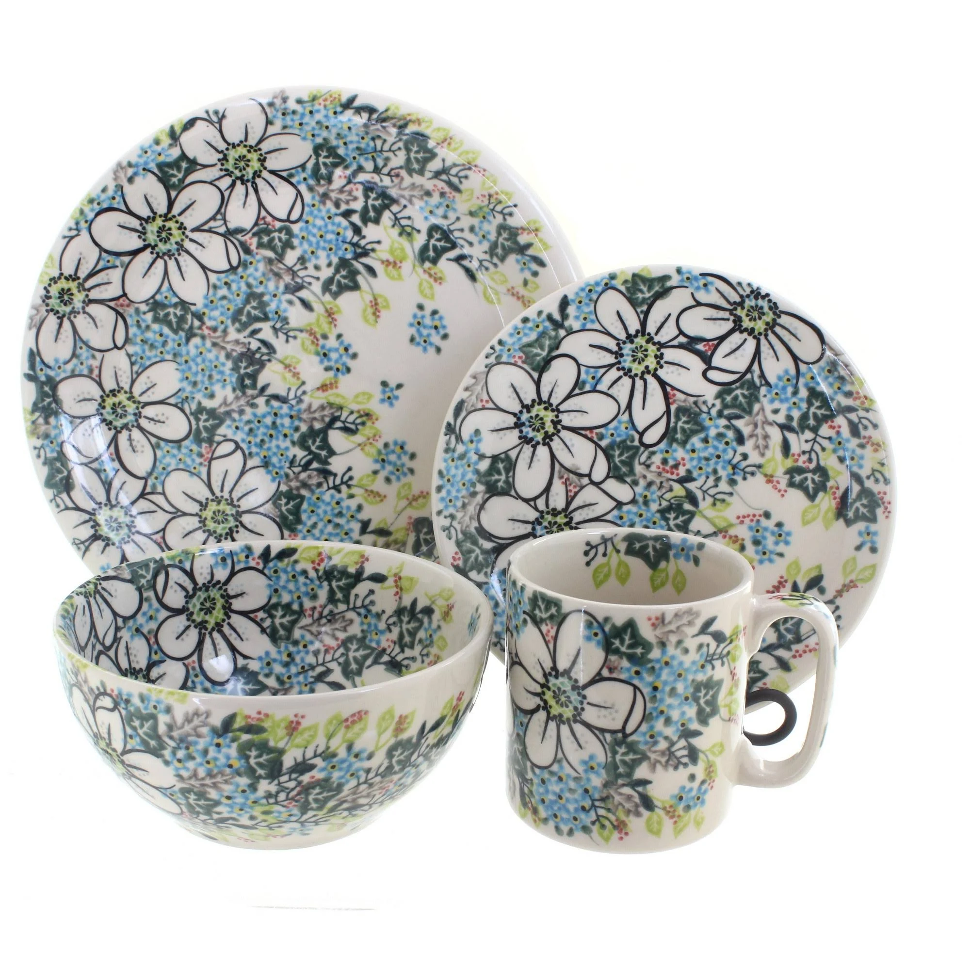 Polish Pottery Ariel 4 Piece Place Setting - Service for 1