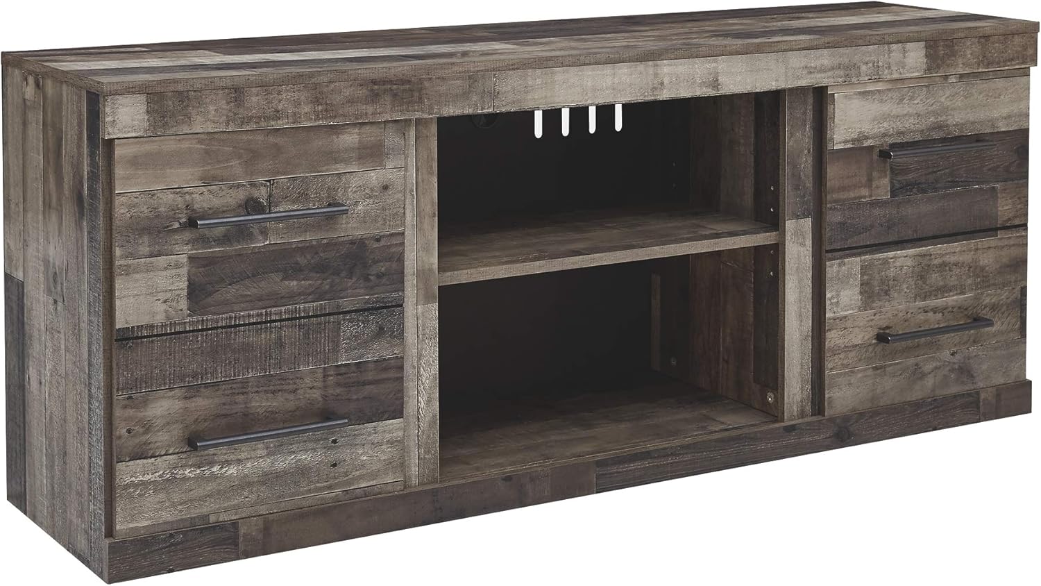 Signature Design by Ashley Willowton Farmhouse TV Stand with Fireplace Option Fits TVs up to 60&rdquo;, Whitewash