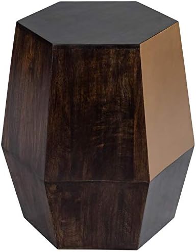 Beaumont Lane Metropolitan Living Wood Accent Table in Gold