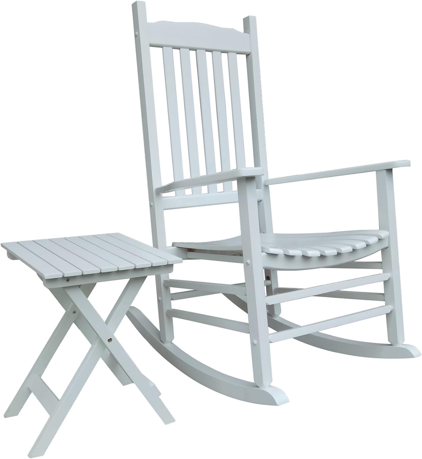 Rocking Rocker - S001BK Black Porch Rocker with Side Table - Set of 2 pcs Good Price!!!