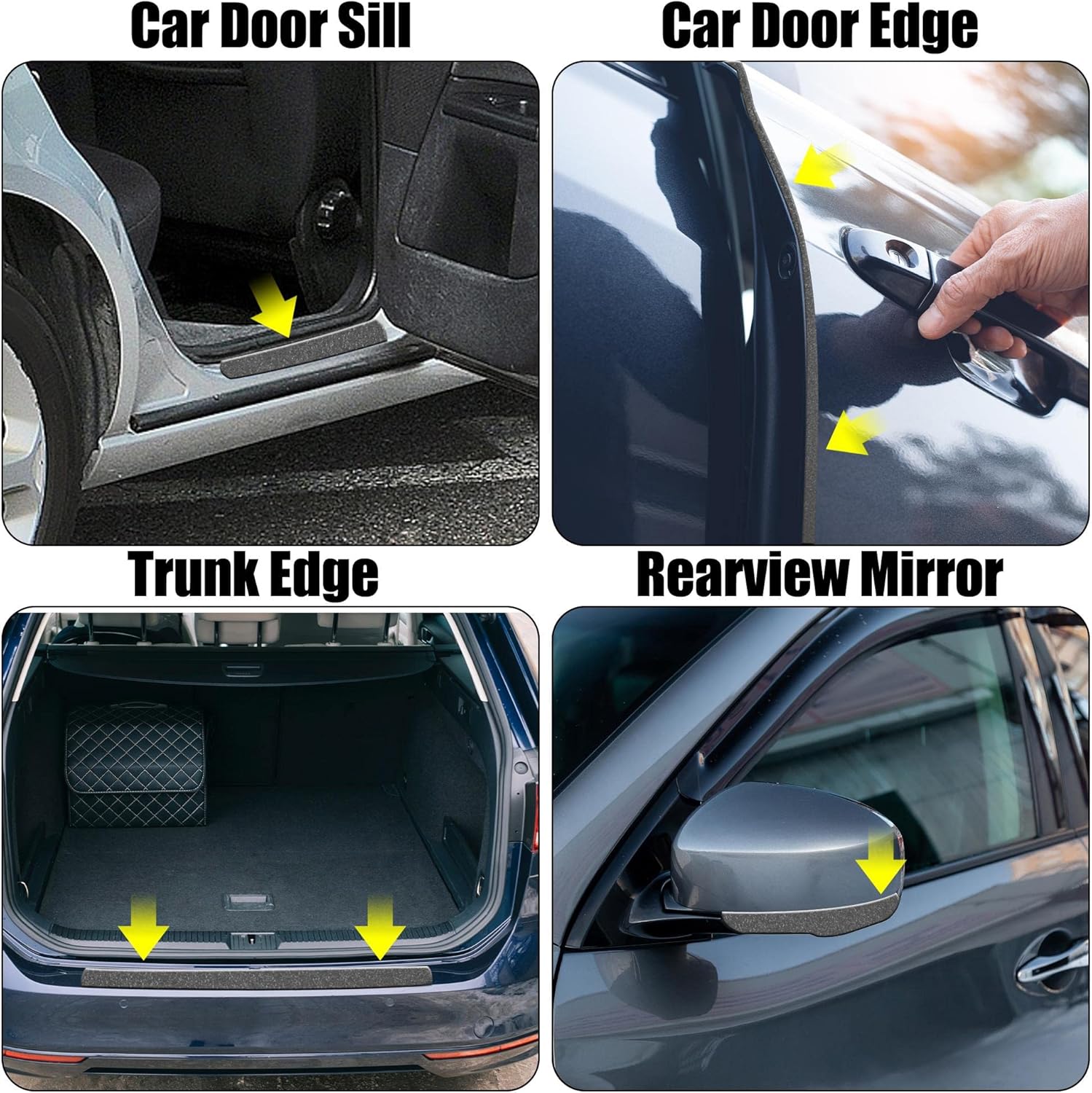 X AUTOHAUX Door Edge Guard Sticker for Car Sill Threshold Protection Anti Scratch Wrap Film Black 5cm x 10 Meter