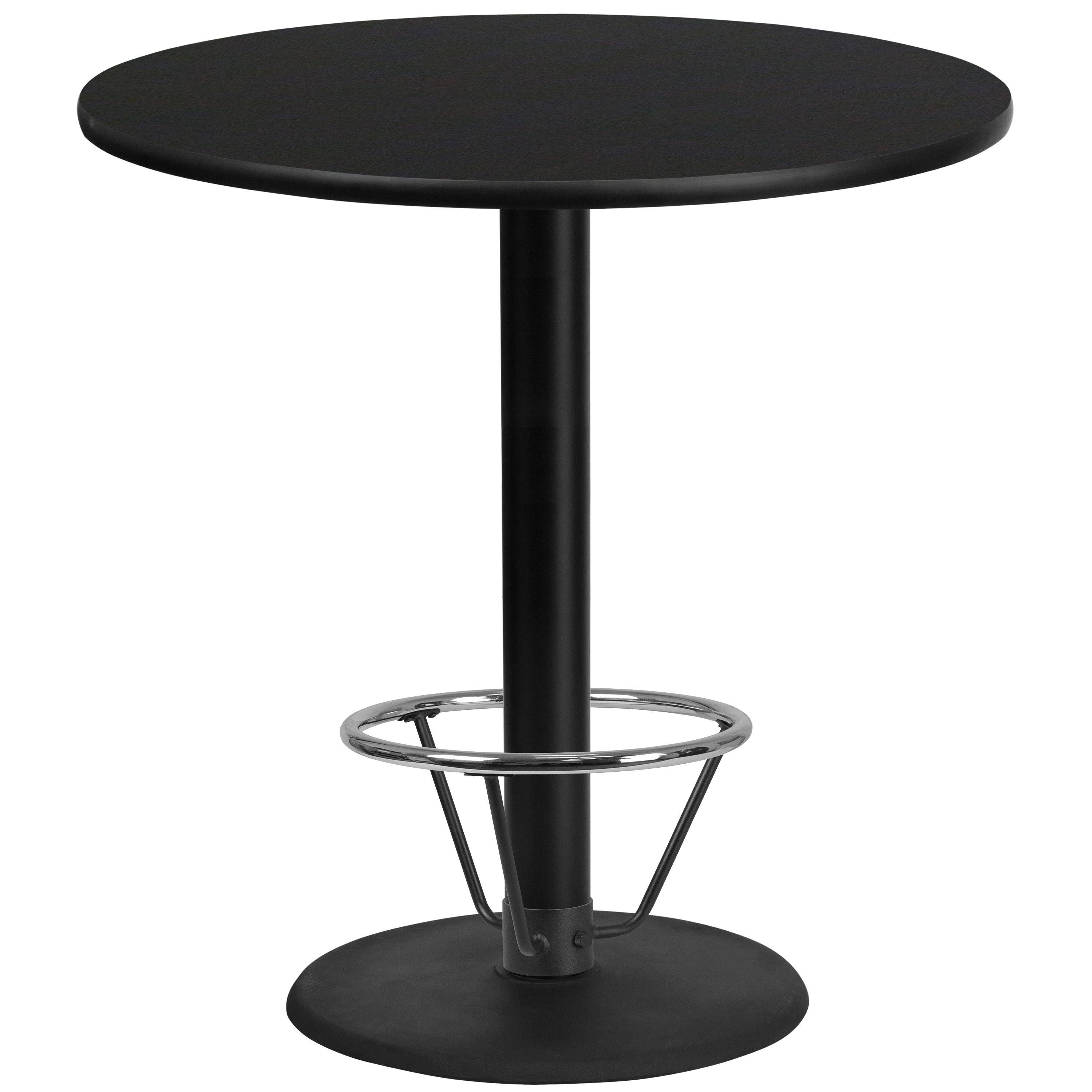 Flash Furniture Black 42 Round Base Laminate Table