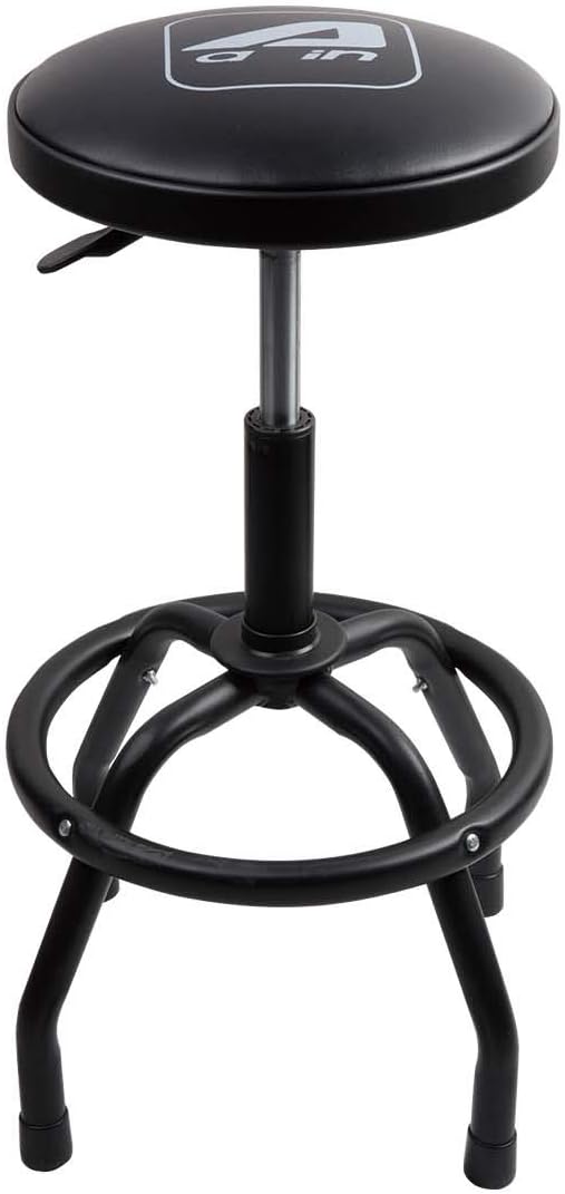 Eisen EST3 Garage Bar Stool, Swivel Adjustable Height Stool, Mechanics Stool For Industrial, Workshop,Auto Repair Shop Seat, Black Pack of 2