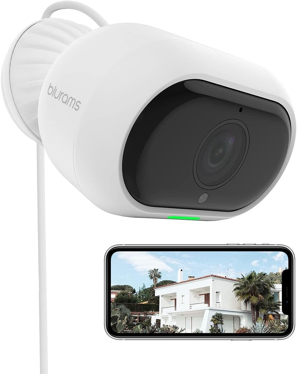 Security Camera Outdoor, blurams Cameras for Home Security 2-Way Audio, Starlight Night Vision, Facial Recognition, Siren, Weatherproof, Cloud/Local Storage, Works with Alexa& Google Assistant& IFTTT