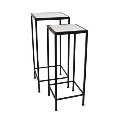 Latitude Run Witherspoon 2 Piece Nesting Tables, Black