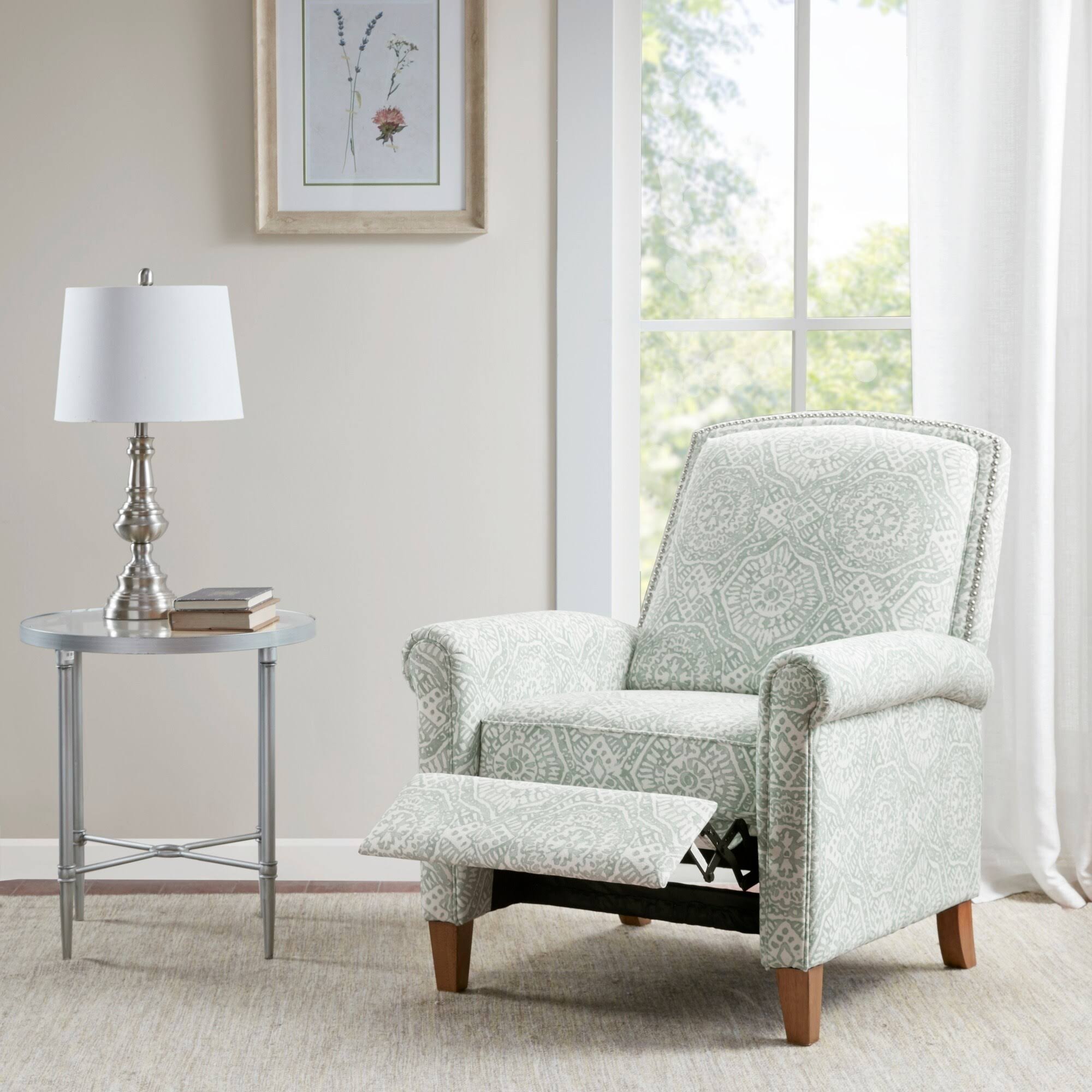 Madison Park Kirstin Light Blue Multi Push Back Recliner