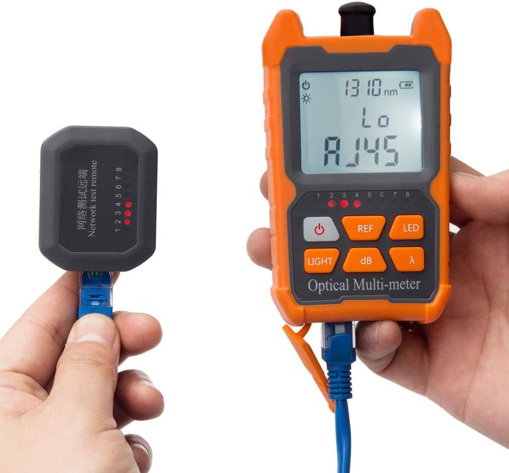 D YEDEMC Fiber Optic Cable Tester Portable Optical Fiber Power Meter FC/SC/ST Universal Interface Fiber Tester Built-in 1Mw Visual Fault Locator (OPM&VFL)