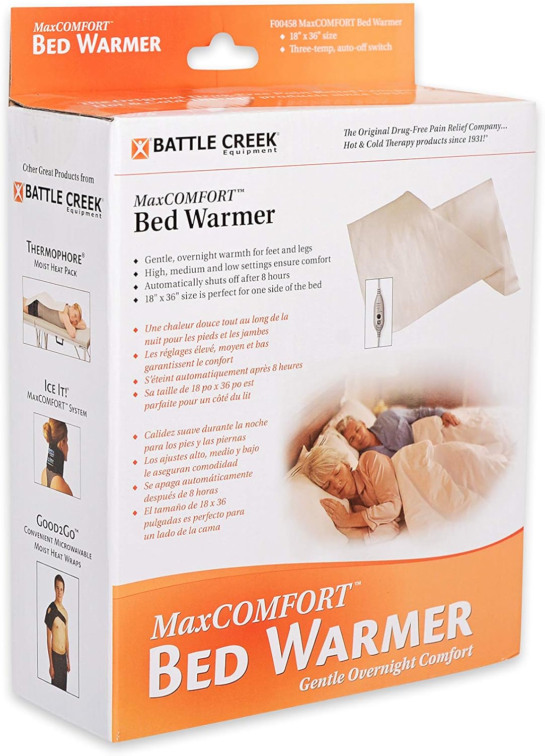 Bed Warmer with Three-Temp Setting and 8-Hour auto Shut-Off Pack of 2