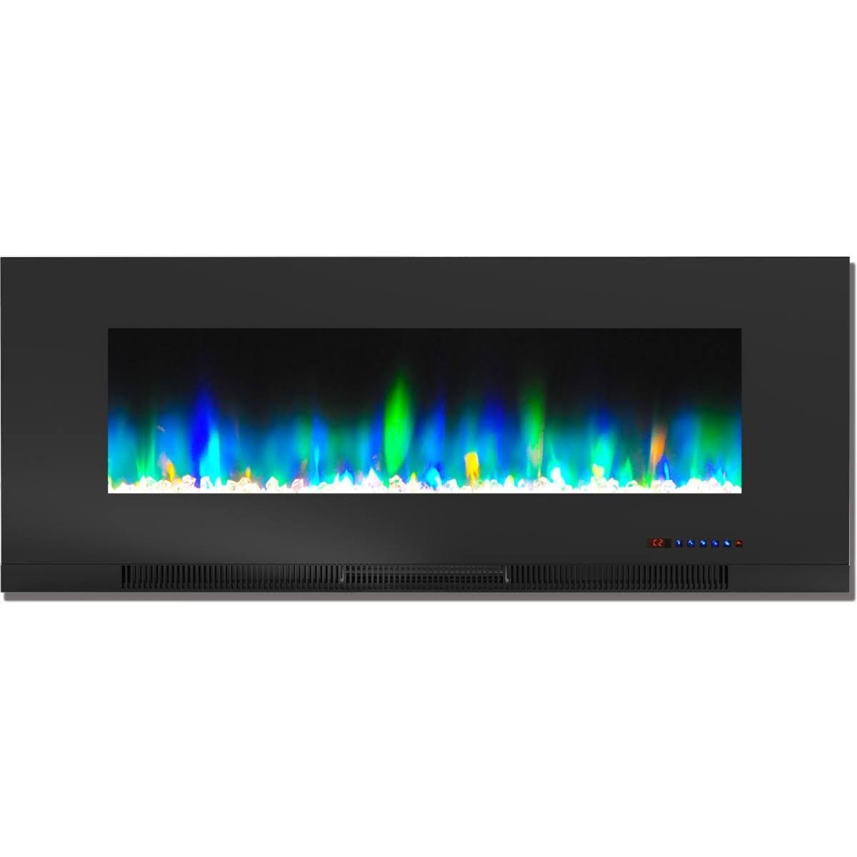 blueprints 50 in. Color Changing Wall Mount Electric Fireplace, Black