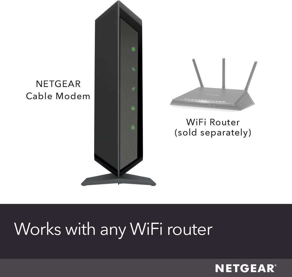 NETGEAR Cable Modem CM700 - Compatible with All Cable Providers Including Xfinity by Comcast, Spectrum, Cox | for Cable Plans Up to 500 Mbps | DOCSIS 3.0 (Renewed) Pack of 2