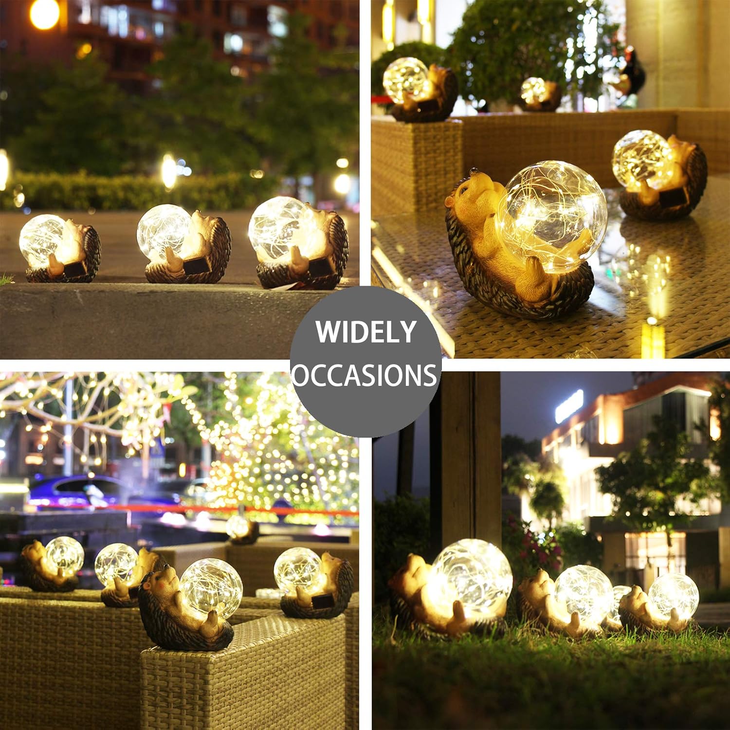 Solar Lights Outdoor Decorative Hedgehog Garden Statues,Garden Decor Patio Backyard Lawn Decorations Resin Animals Figurines,Best Gift Yard Art for Adults and Kids (Sloth)