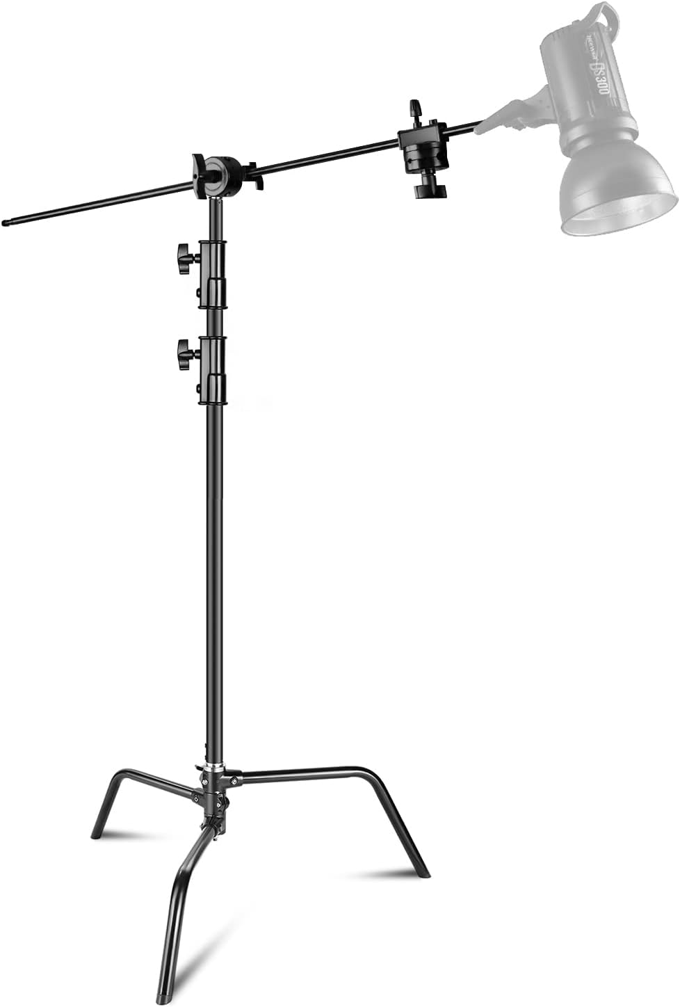 Neewer Photo Studio Heavy Duty 10 feet/3 Meters Adjustable C-Stand, 3.5 feet/1 Meter Holding Arm, 2 Pieces Grip Head for Video Reflector, Monolight and Other Photographic Equipment (Black)