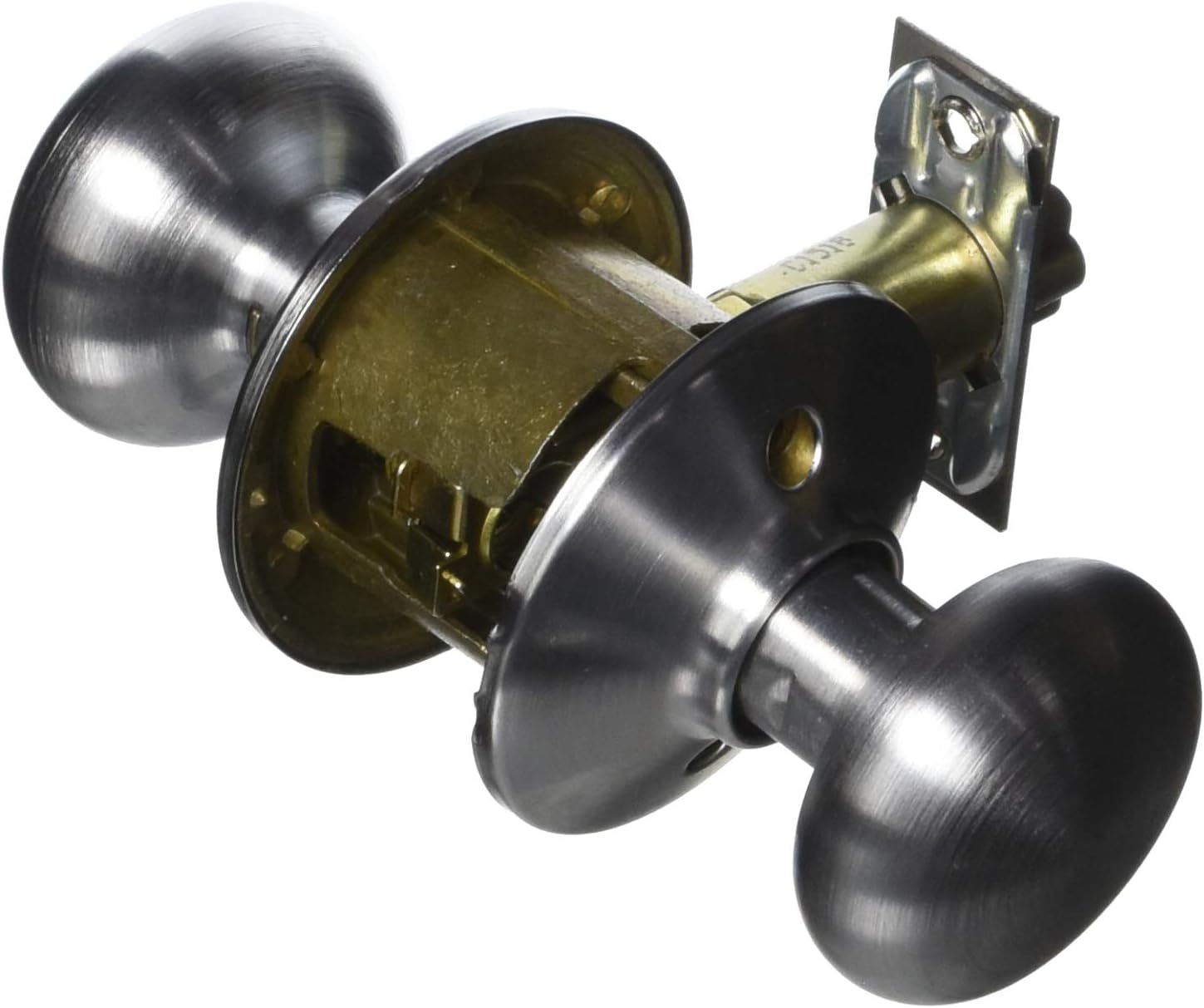 Schlage F80-PLY Plymouth Storeroom Door Knob Set, Satin Chrome Pack of 2