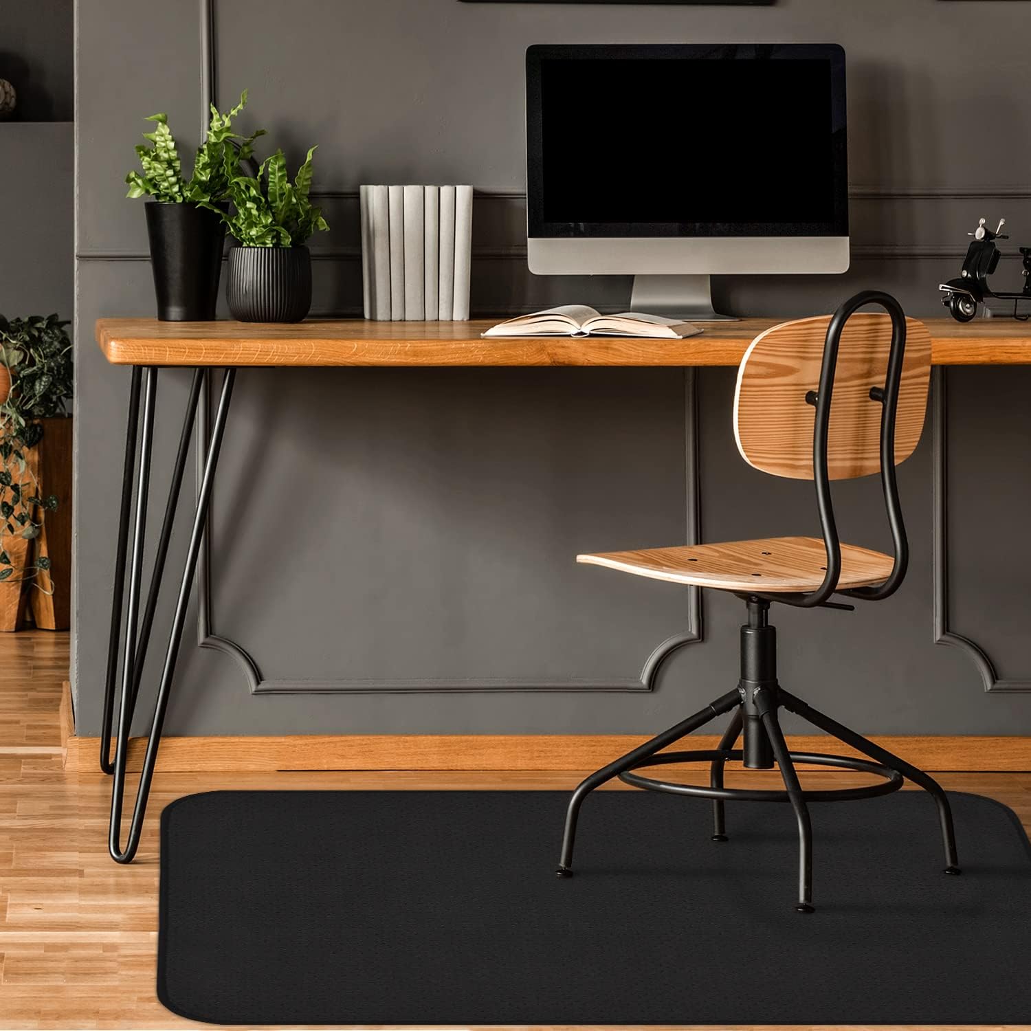 House, Home and More Skid-Resistant Carpet Indoor Area Rug Floor Mat - Black - 3 Feet X 5 Feet