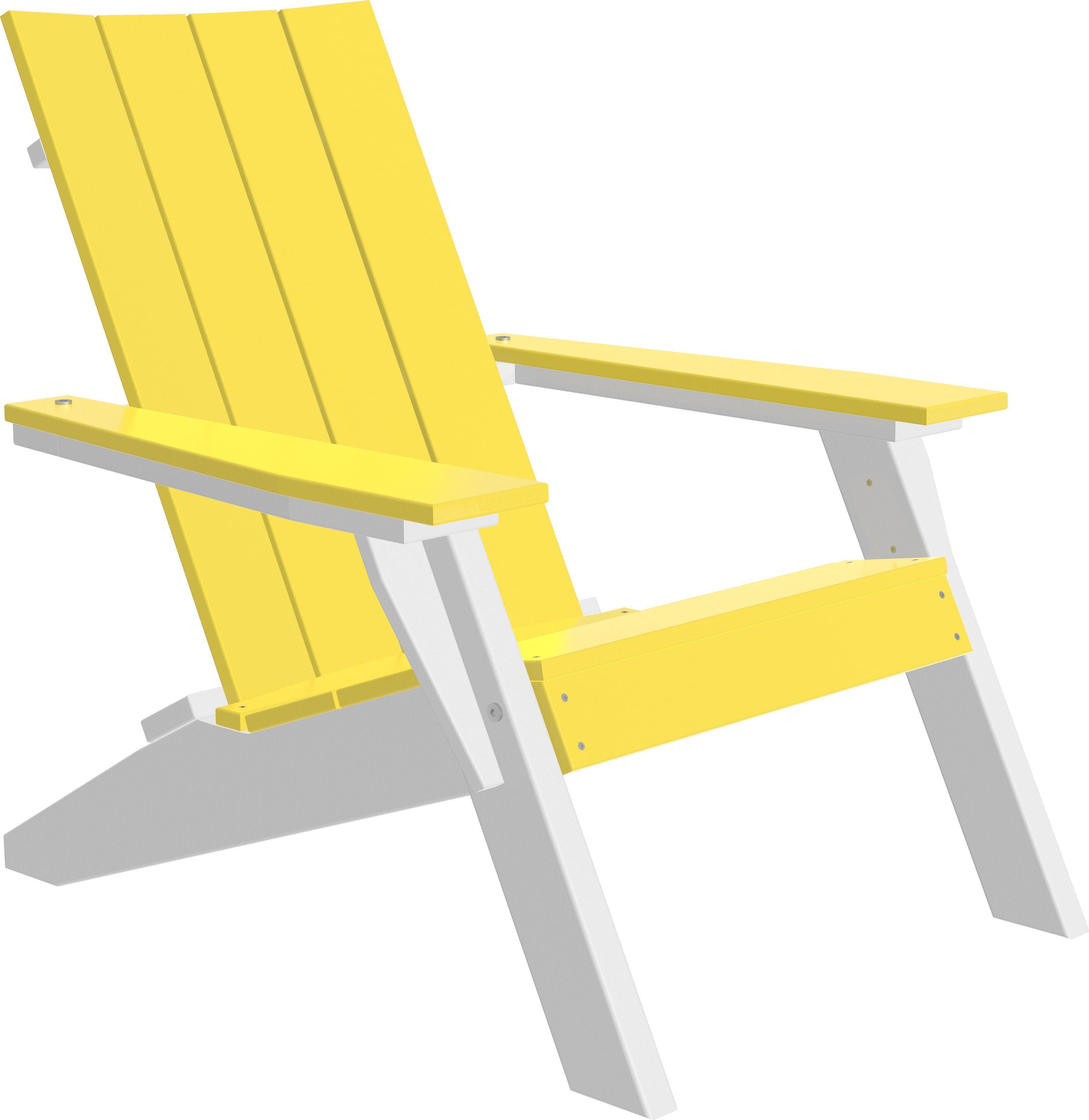 LuxCraft Recycled Plastic Urban Adirondack Chair - Lead Time to Ship 18 to 20 WEEKS, Yellow on White