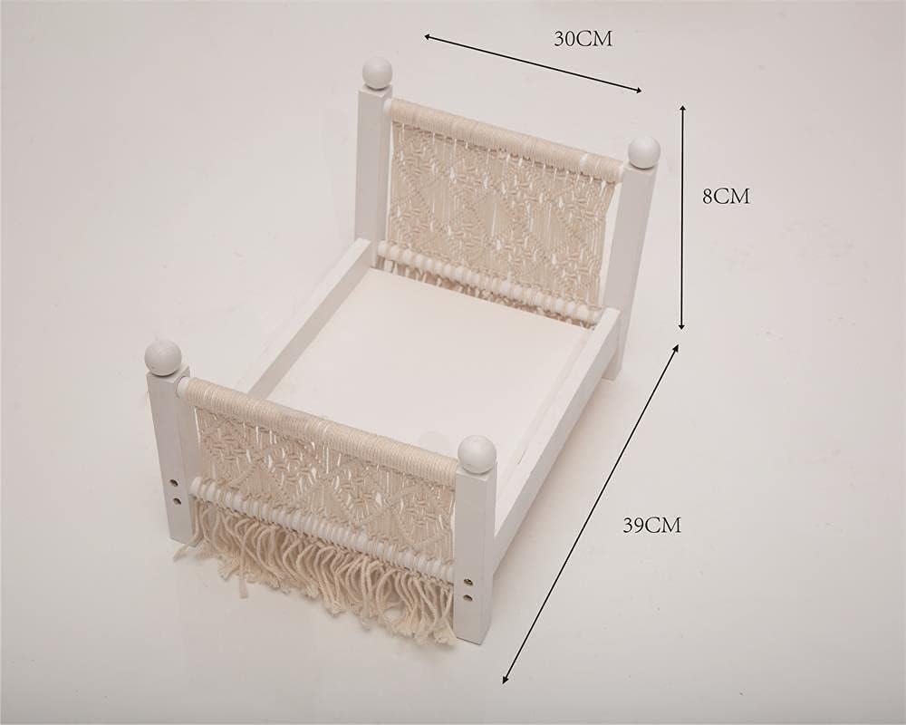 K Kackool Newborn Photography Props Baby Photo Posing Props Detachable Cot White Wooden Bed for Baby Photoshoot Pack of 2