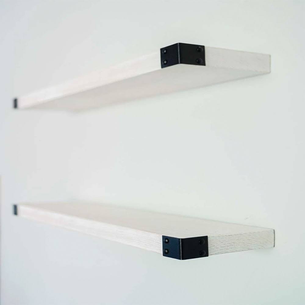 Willow u0026 Grace Bryan 36 inch Floating Wood Wall Mount Shelves, White, Set of 2