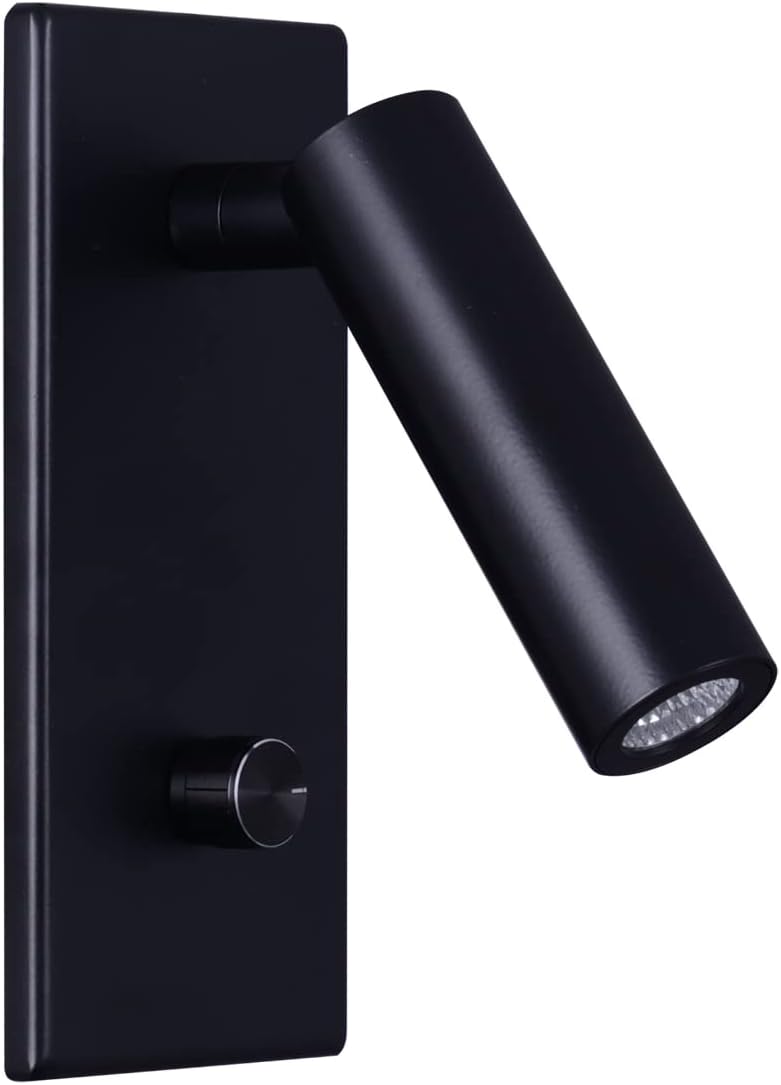 Agese Surface Wall Mounted Reading Light Sconces Lamp Bedside Headboard Bedroom Knob Dimmer Switch Osram LED 4.5W Warm White 3000K Hardwired Not Plug (Nickel WL300)