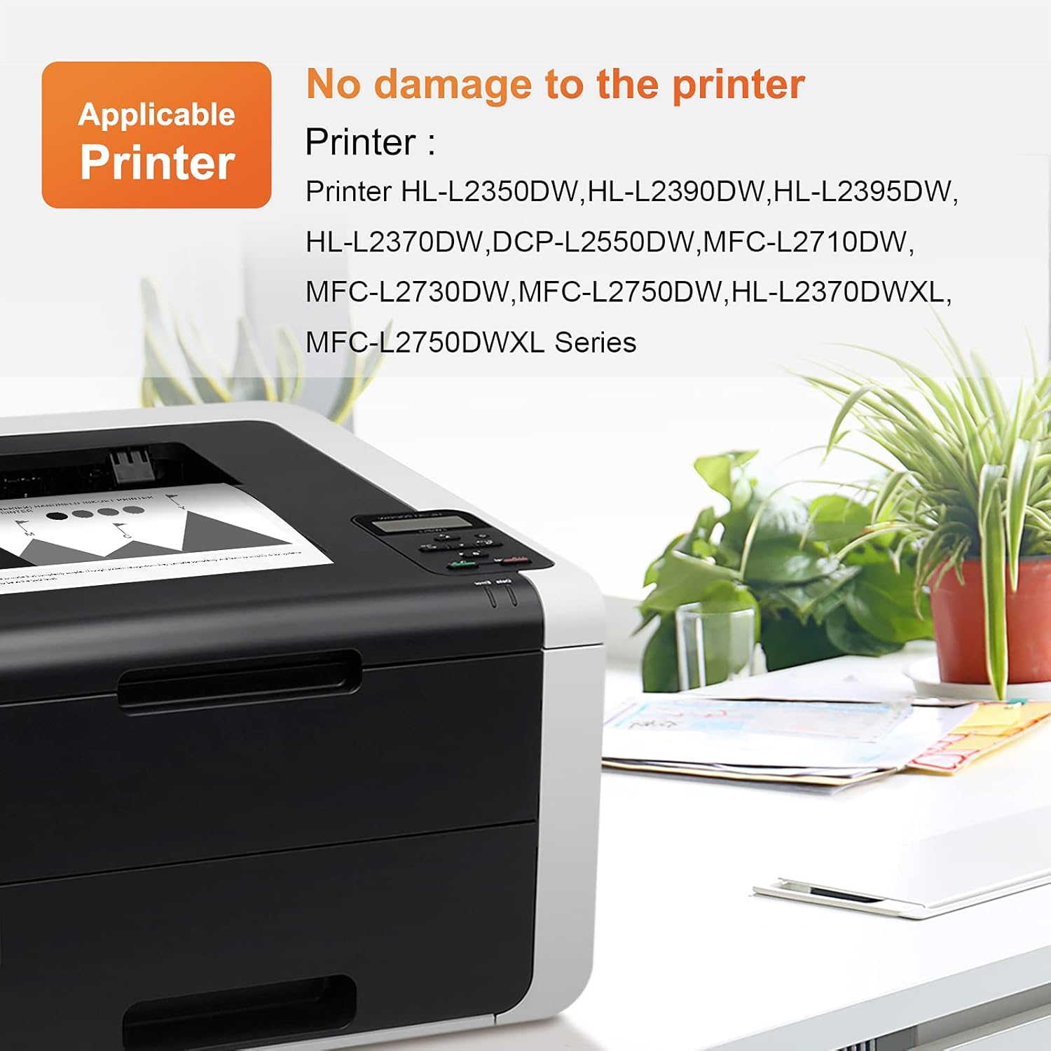 TN760 TN730 MFC-L2710DW TESEN Compatible Cartridge Replacement for Brother TN-760 TN-730 for HL-L2350DW HL-L2370DW HL-L2390DW HL-L2395DW DCP-L2550DW MFC-L2750DW MFC-L2730DW Printer High Yield 4PK Pack of 2