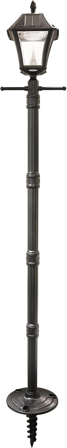 Gama Sonic GS-105S-G Baytown Ez Anchor Lamp, Post, Bright White LED, Black