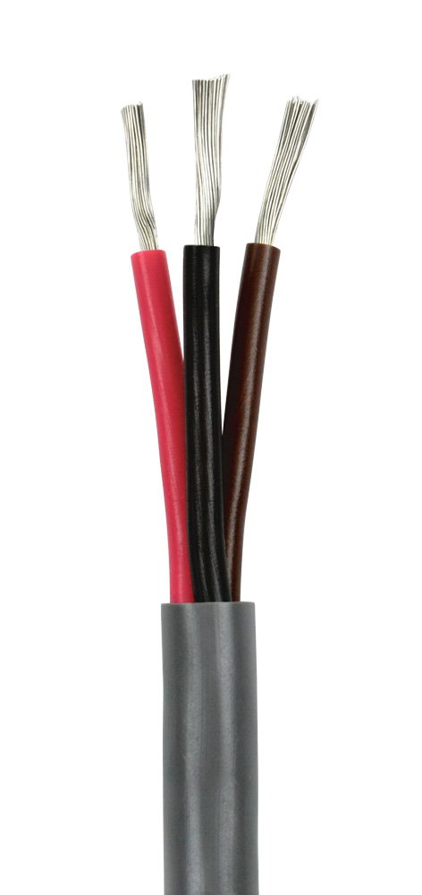 14/3 AWG UL Spec Reqd Triplex Marine Bilge Pump Wire Cable - Red/Black/Brown - 200 Ft. - Made in USA