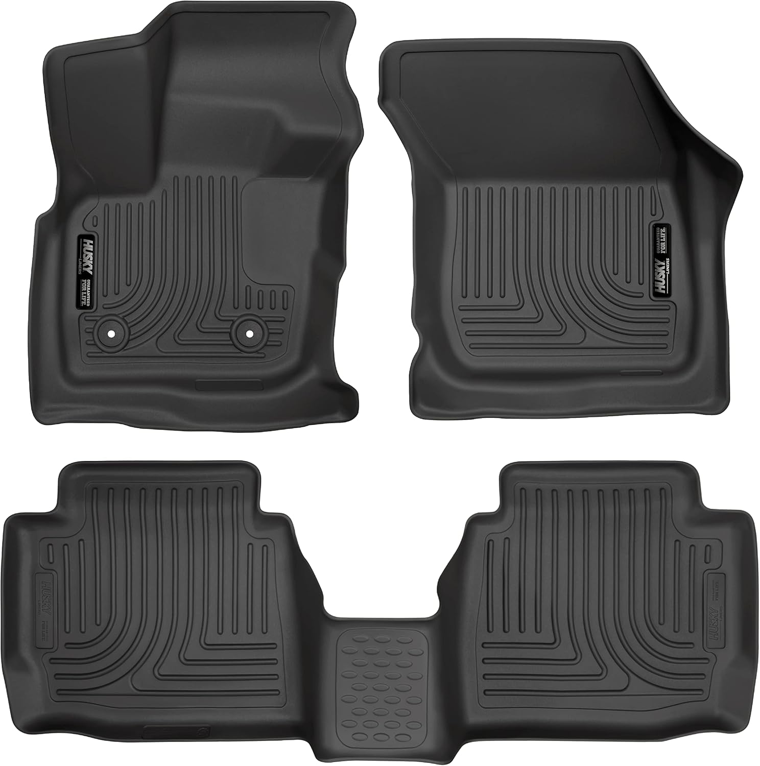 Husky Liners Weatherbeater Series | Front & 2nd Seat Floor Liners - Black | 98791 | Fits 2017-2020 Ford Fusion/MKZ 3 Pcs
